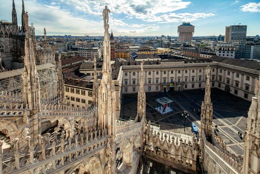 Milan Duomo Cathedral and Rooftop Terrace Guided Tour - The elevator ride and the final rooftop steps