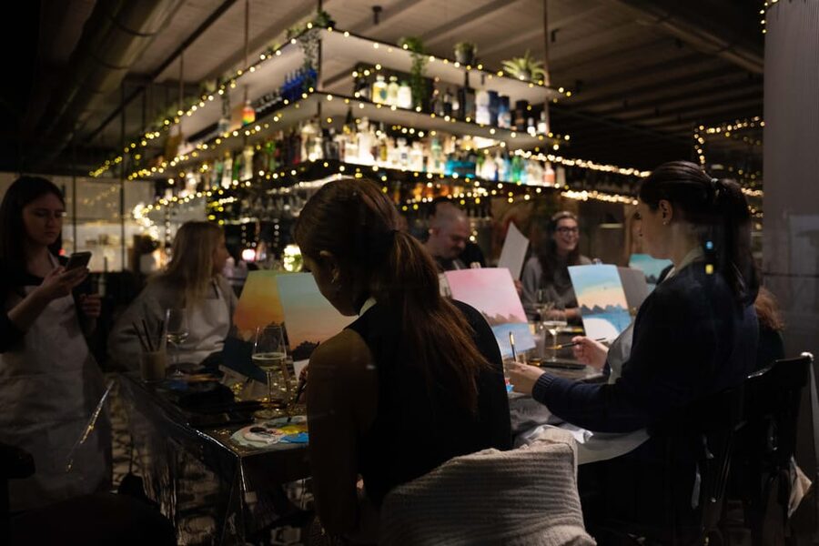 Milan: Paint 'n Sip Class - Who will get the most from this Milan activity